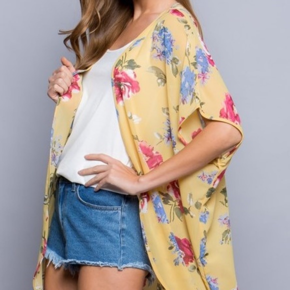 Sheer Floral Kimono - Picture 5 of 8